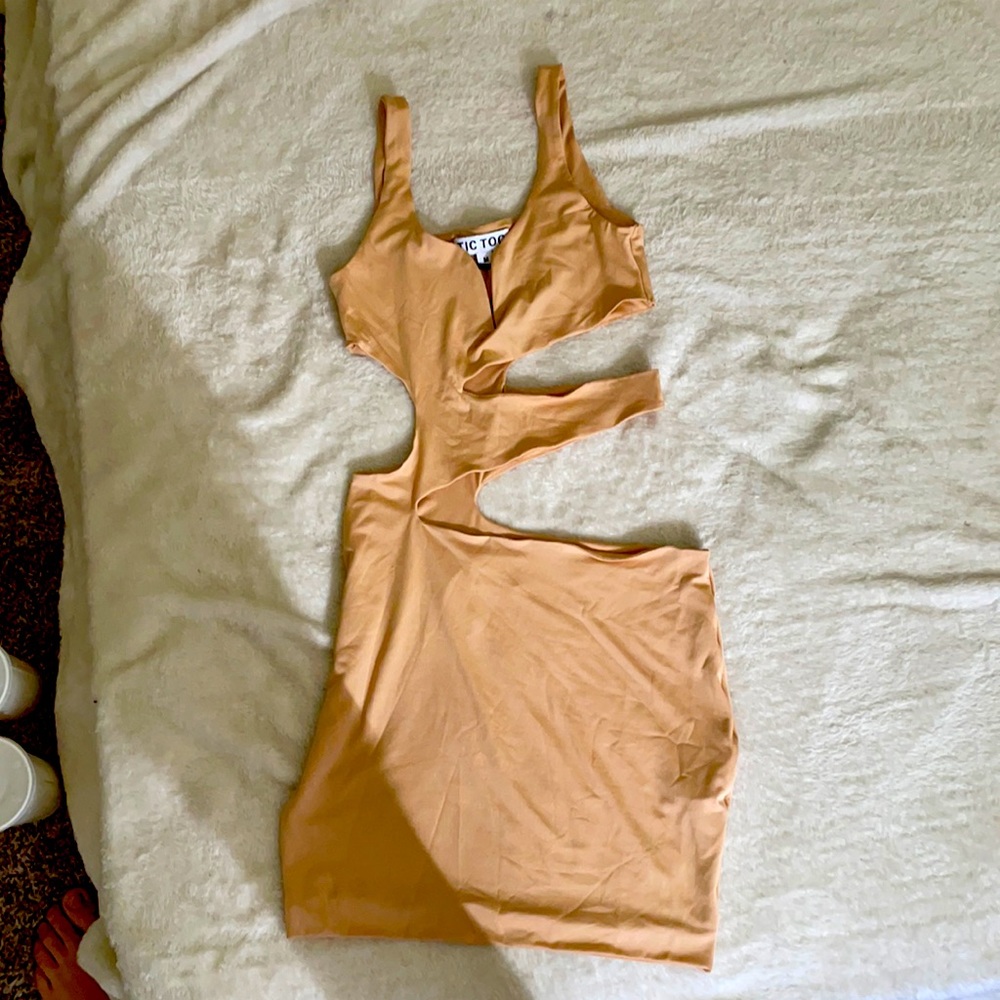 Nude|Light brown open body dress| Runs small